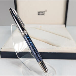 Montblanc Meisterstuck Solitaire Doue Blue Hour Classique Rollerball Pen Serial#